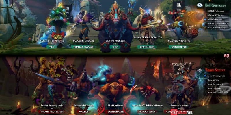 Lựa chọn trận đấu cá cược Dota 2 